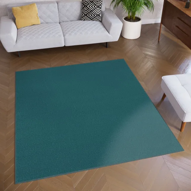 Tapiso Mono Square Vloerkleed Donker Blauw Laagpolig Vierkant Tapijt Maat- 160x160