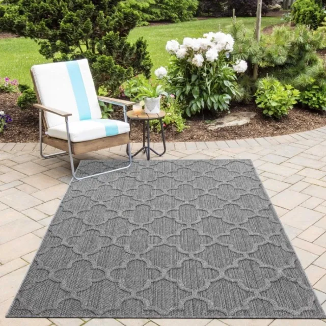 TapisTrend Buiten- en terraskleden Grijs 80x150 cm Buitenkleed, voor keuken, balkon, UV-bestendig, zachte textuur, natuurlijke uitstraling