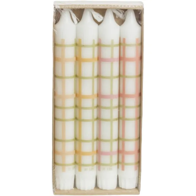 Rustik Lys dinerkaars - 2,2x19cm - checkered (ruit) Multicolor
