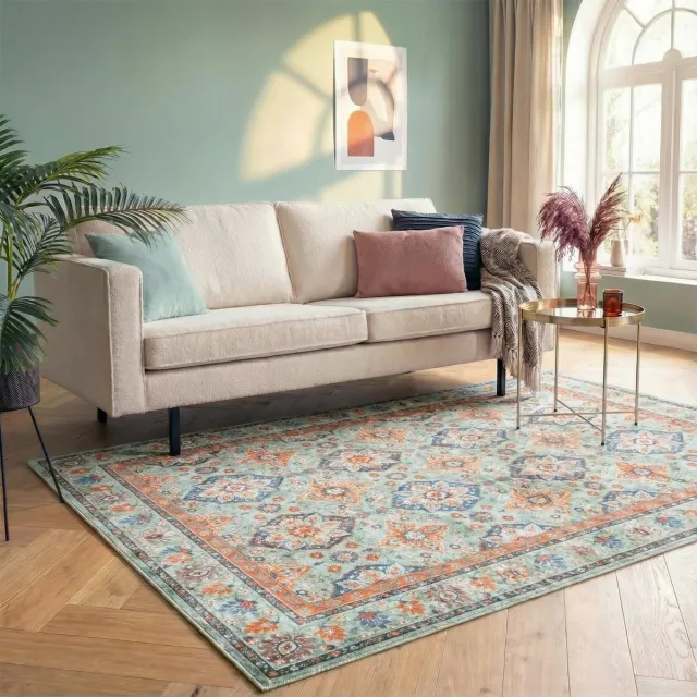Fraai Vintage vloerkleed - Imagine Oriental Groen | Rijk - 140x200cm