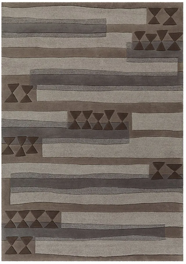 Padiro design laagpolig vloerkleed - olijfgroen - modern abstract ontwerp - voor vloerverwarming - van modacryl