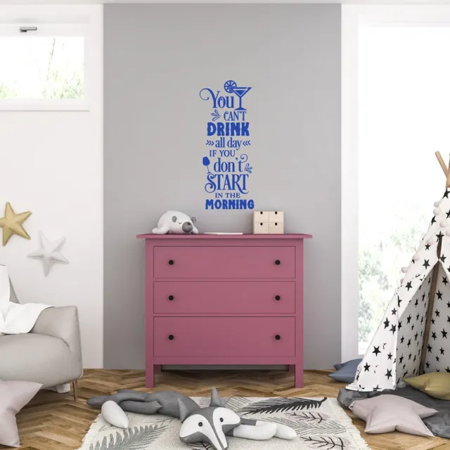 MC Living Muursticker - You Cant Drink All Day - 40,6 x 95,9 - Blauw