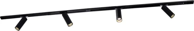 LEDVION LED Railverlichting 2M + 4 Railspots (5W - 2700K - Zwart - Dimbaar) - 1-Fase