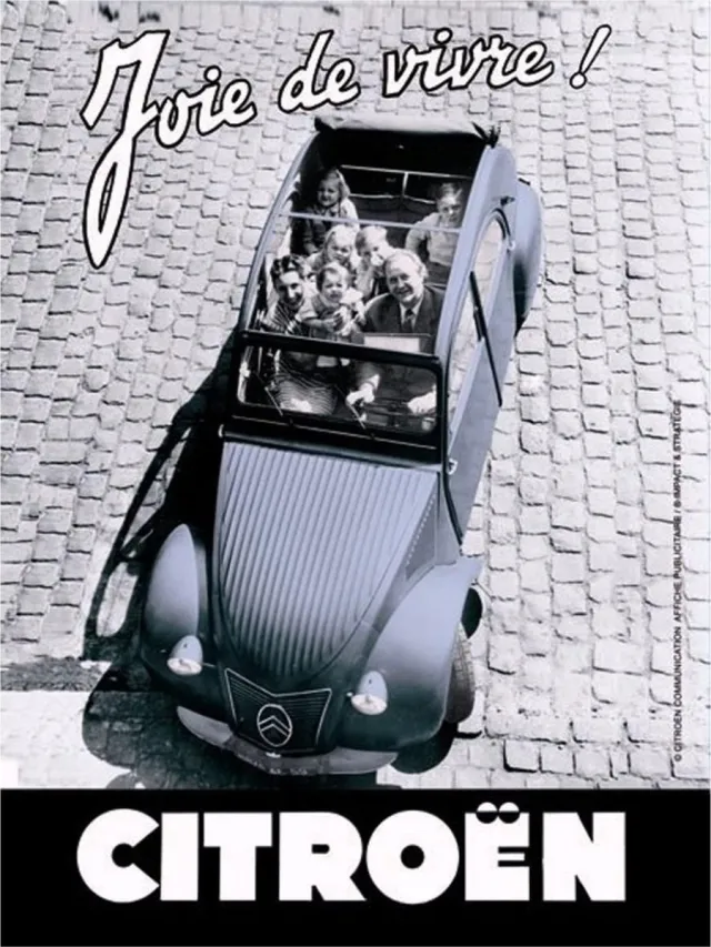Citroen Citroën Joie De Vivre Metalen Bord - 30 x 40 cm Grijs