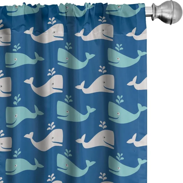 ABAKUHAUS Wandgordijnen – 2x75x225 cm – Mikrofaser – Halverduisterend – Marine/Aqua-Beige Marine-Blau-Aqua Beige