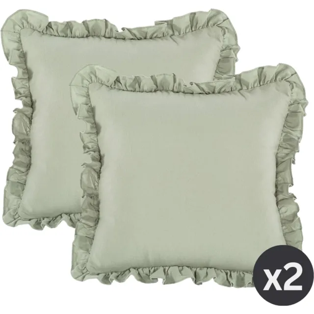 Tiseco Sierkussen (gevuld) ABBY - 45x45 cm, groen Green tea