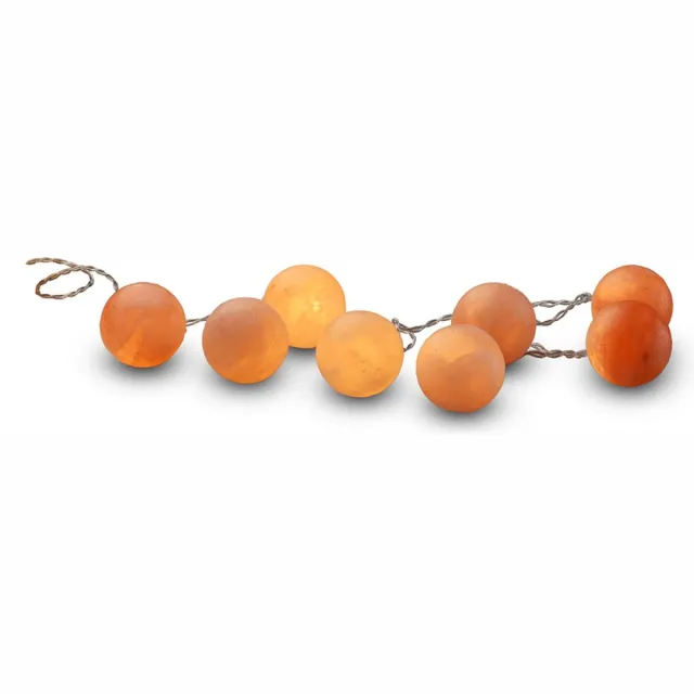 Himalaya Salt Dreams Himalayazoutkristallen Verlichting - Fire Stone Wereldbolvorm - Lichtsnoer Op batterij - 8 stuks - Sfeerverlichting - Ledverlichting - Woonaccessoires - Oranje