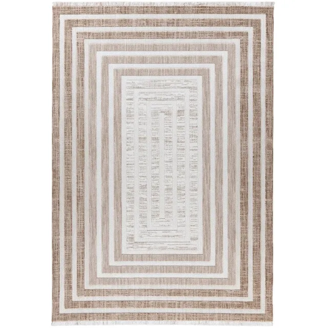 Dutch XXL Laagpolig Vloerkleed | Tapijt | Sarai | Geometrisch | Bruin/Beige | 160x230 cm
