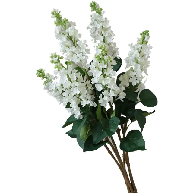 Globalgiftshop Steelbloem - kunstbloem ridderspoor 76 cm wit 4 takken