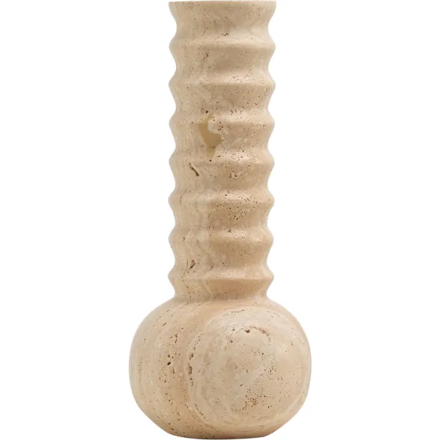 Mr. Stoned Marmeren Vaas Ribbel Travertin Beige