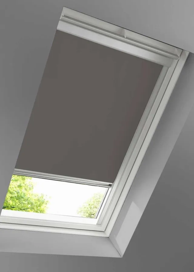 Timlux Standaard Verduisterend Rolgordijn voor VELUX Dakramen, M06, 306, kleur Grijs