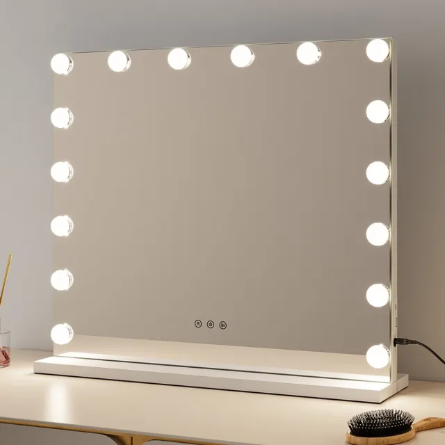 Milton & Oldbrook Hollywood Spiegel met Verlichting 60 x 52 cm Amora Wit