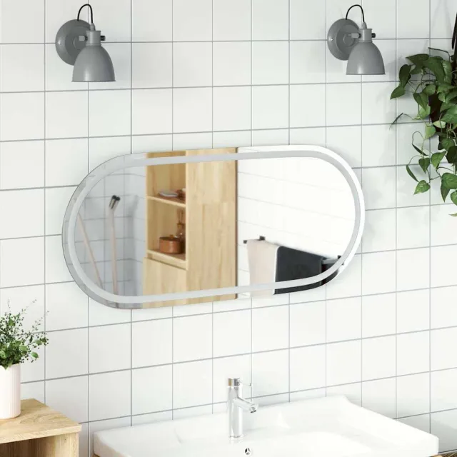 vidaXL Badkamerspiegel LED ovaal 100x45 cm Transparent