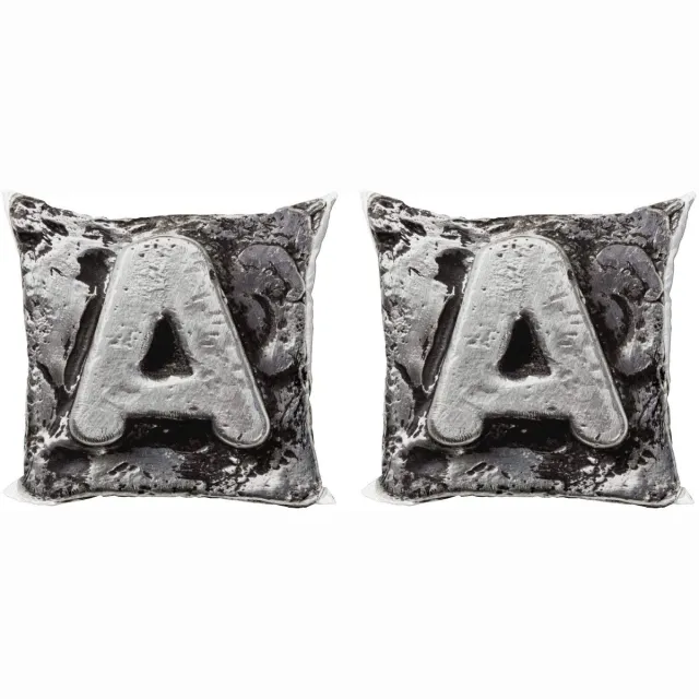 ABAKUHAUS Kussenhoes Set – 2x40x40 cm – Taupe Grijs – Dubbelzijdig bedrukt Taupe Grau