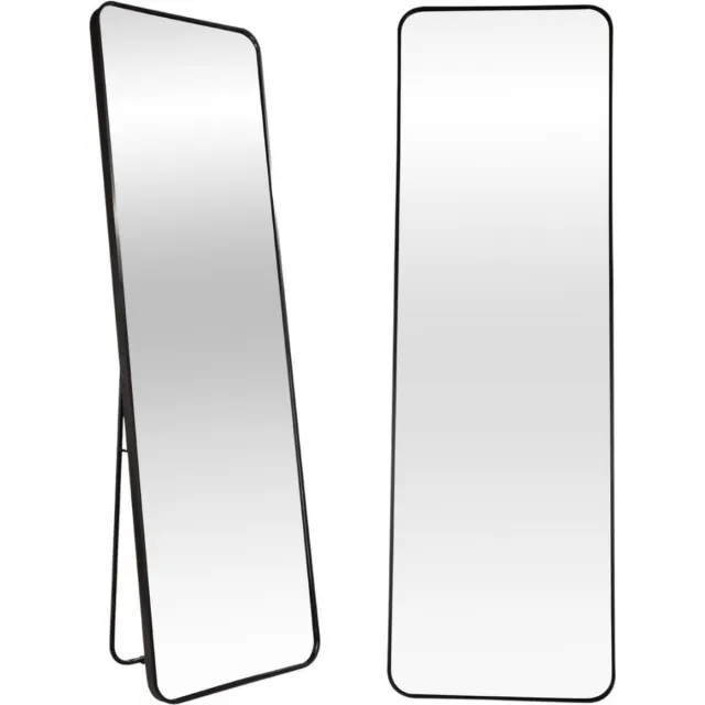 DailySupplies® Passpiegel Staand - Slaapkamer Spiegel - Wandspiegel Zwart