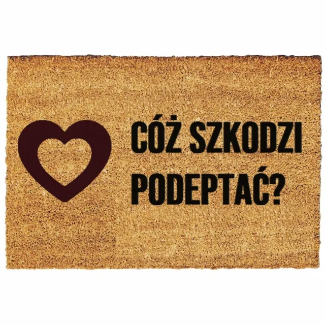 TabPrint Merkloos Markloze deurmat met grappige tekst 'Cóż szkodzi obiecać' Multicolor