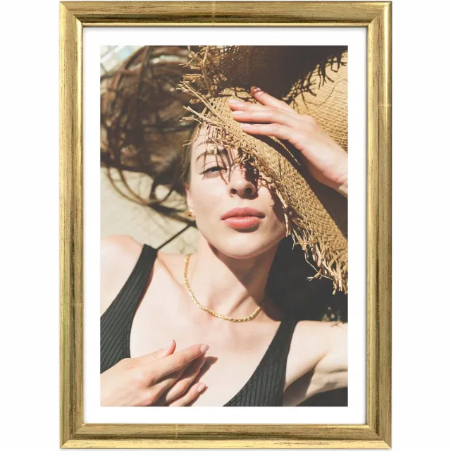 Luca Houten fotolijst 10x15 cm, goudkleurig