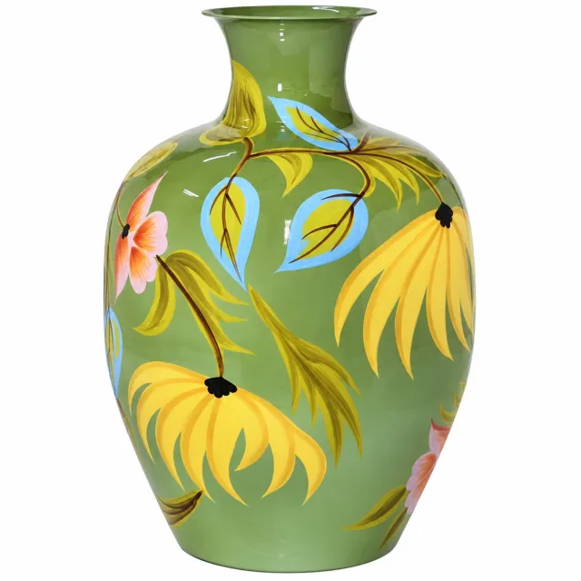 Colmore by Diga vaas groen handbeschilderd enamel 33x33x49cm