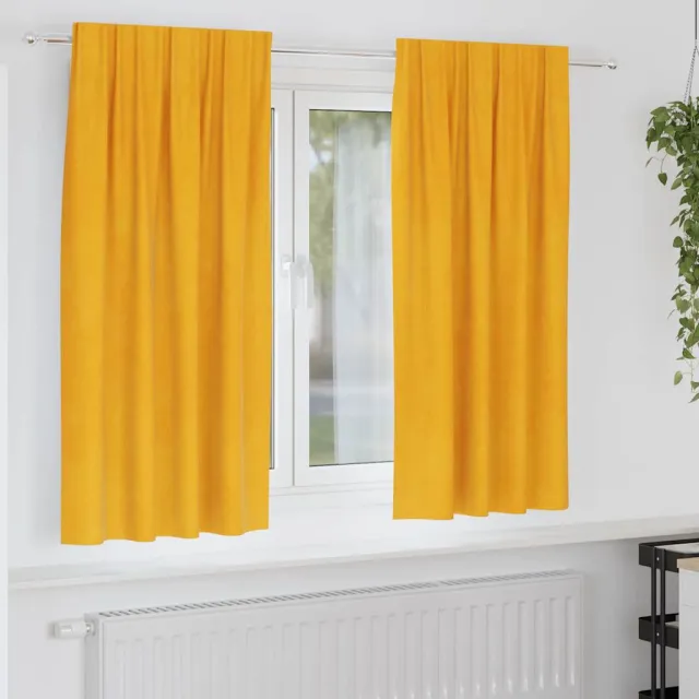 vidaXL Gordijnen 2 st Mosterdgeel 140 x 175 cm fluweel