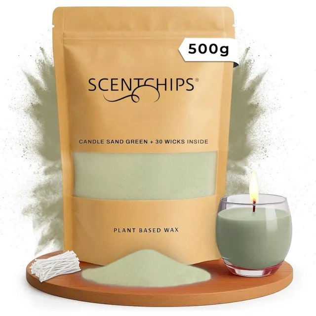 Scentchips Kaarsenzand - Zand voor Kaarsen - Kaarsen Decoratie - Kaarsen Vulling - Kaarsen Accessoires - 500 gram Mintgroen