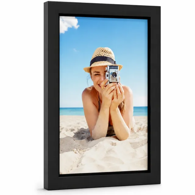GB Lijsten Fotolijst zwart hout 13x18cm met anti reflex glas Mat zwart