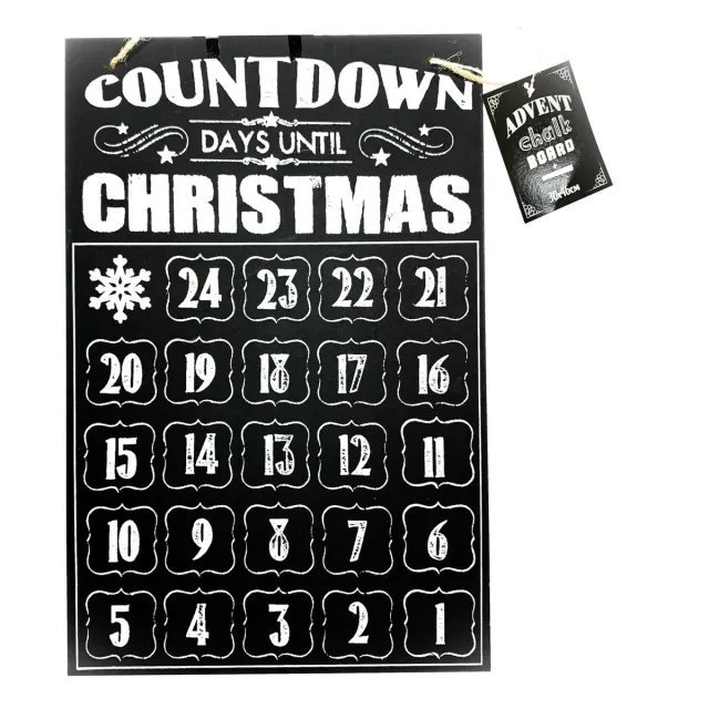 DT Products Advent Kalender- Aftellen naar Kerst - met Krijtbord incl. Krijtje Zwart