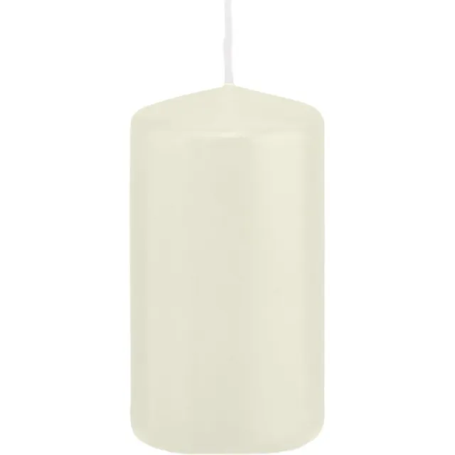 Trend Candles Cilinderkaars/stompkaars - ivoorwit - 6 x 12 cm - 40 branduren - met brandvertragende folie