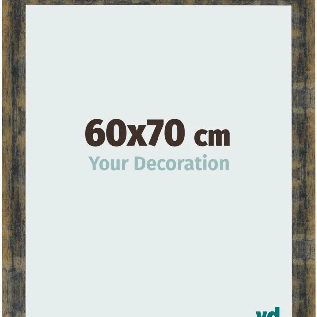 yd. Your Decoration - Fotolijst 60x70 cm - MDF - Blauw Goud Gemeleerd - Pisa