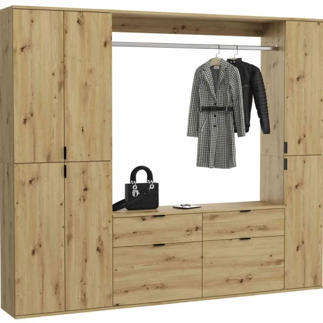 Furnilux Projektxgarderobeset - 212cm x 193cm x 34cm Artisan Eiken Decor