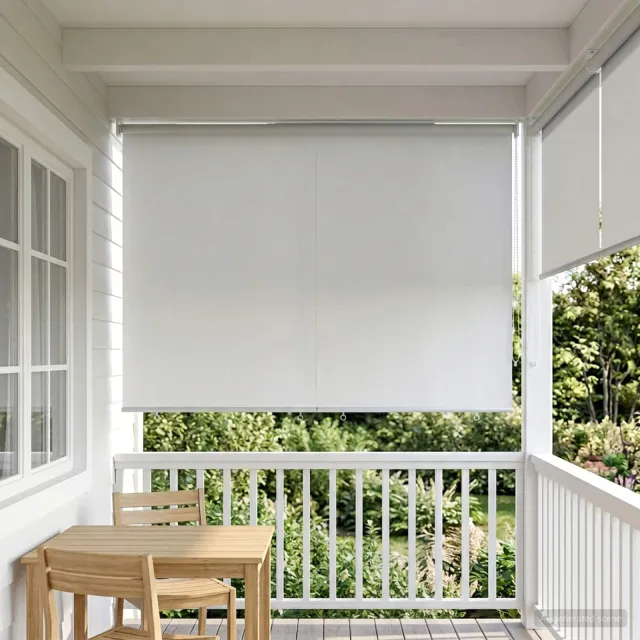 vidaXL Buitenrolgordijn UV-bescherming Wit 160 x 230 cm (B x H)