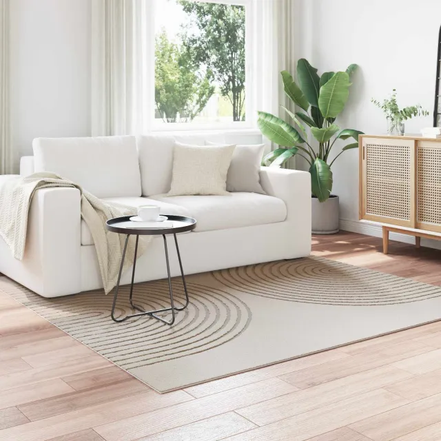 vidaXL Binnen kleed GALATI Crèmekleurig 120 x 120 cm Polyester, foto 2