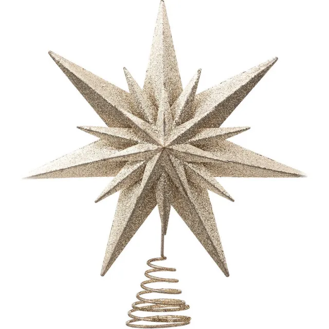 Atmosphera Créateur d'intérieur® Dubbele ster voor de top van de kerstboom, Ø 25 cm goud