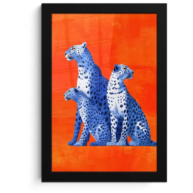 FrameYourWall Poster in lijst - Fotolijst 20x30 cm - Posters - Luipaarden - Stippen - Oranje - Posterlijst zwart - Decoratie - Wanddecoratie woonkamer - Muurdecoratie slaapkamer