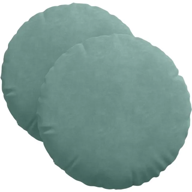 vidaXL Zitkussens - 2 - st - Fluweel - Zeegroen - Diam. - 40 - x - 13 - cm