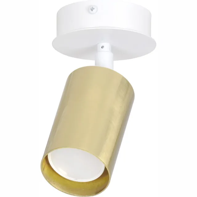 Emibig Kokkola wit en gouden plafondlamp 1x GU10 richtbaar - Perfect voor sfeervolle verlichting in uw woonkamer