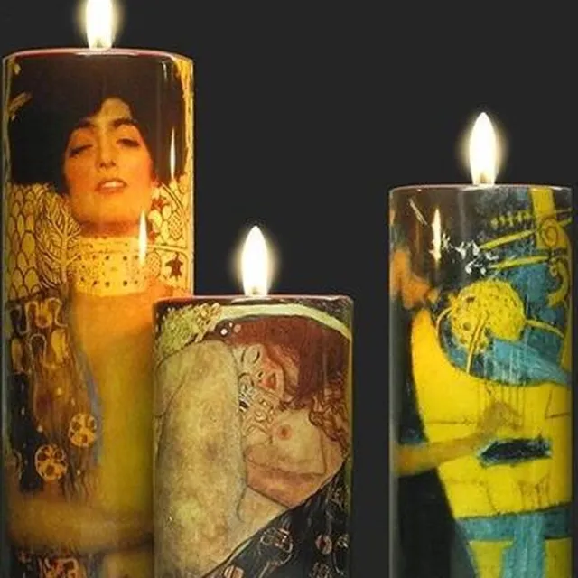 Gustav Klimit Tea Light holder Klimt, Judith/Music/Danae Multi
