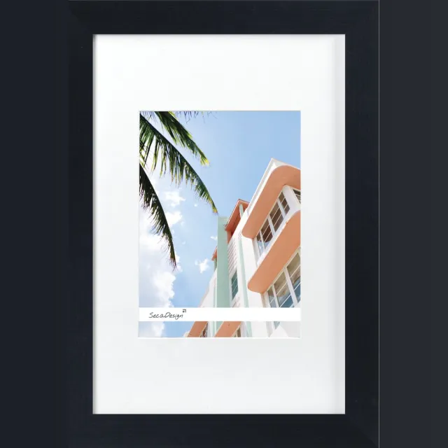 SecaDesign Fotolijst - SecaDesign - Fika - 10x15 / 7x10 cm fotomaat met passe-partout - Zwart - Fotokader
