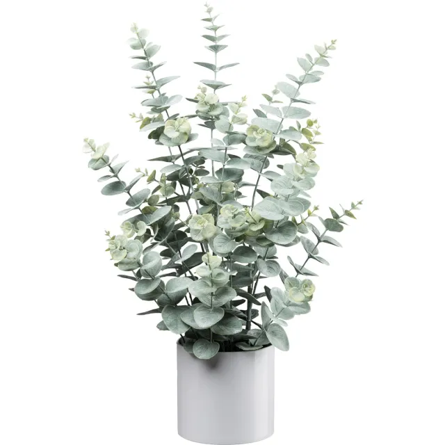 Kopu Kunstplant Eucalyptus 66 cm In Grijze Pot - Groen/grijs Blad