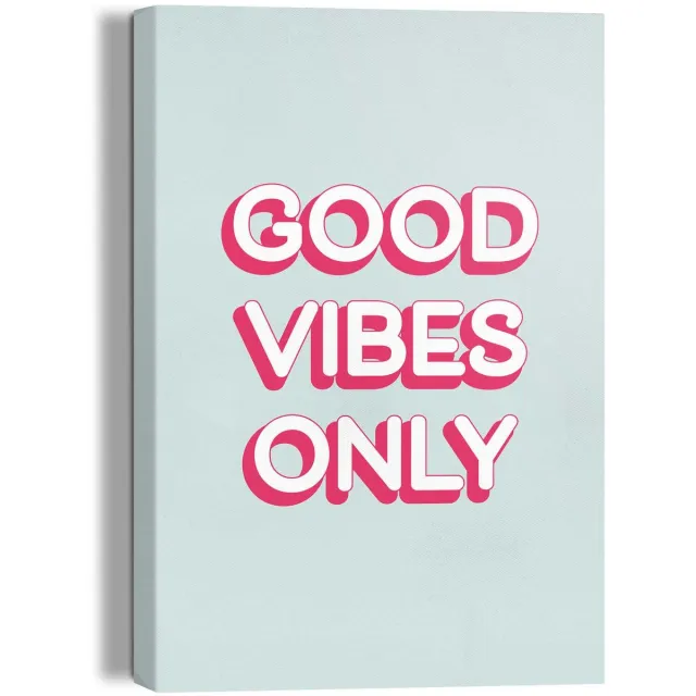 Reinders Schilderij Good Vibes Only - 30 x 20 - Canvas - REINDERS roze