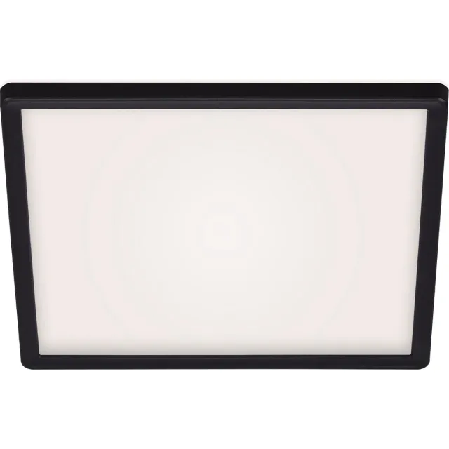 Briloner Slim - Plafondlamp led - plafonniere woonkamer met achtergrondverlichting - platte keuken lamp - neural wit licht - 18W - 29,3cm - zwart Zwart (an/uit)