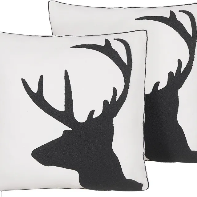Beliani SHADRACK - Sierkussen set van 2 - Wit - 45 x 45 cm - Katoen