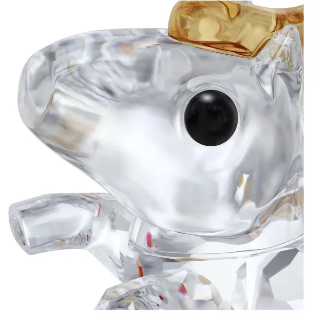 Swarovski beeldje Asian Symbols Schattig Paard 5701280 | decoratieobject met gouden uitstraling en kristallen details voor woonaccessoires en cadeau Goudkleurig