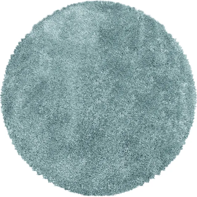 Muratap Pearl Soft Rond Hoogpolig Vloerkleed Blauw- 200 CM Ø
