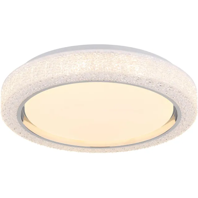 Globo Plafondlamp Eetkamerlamp LED CCT met kristallen, metaal en kunststof, 1x LED 24 watt 1600 lumen warmwit-koudwit, D 40 cm