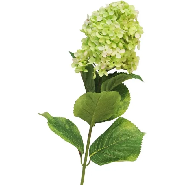 Bellatio Design Kunstbloem Pluimhortensia/hydrangea XL - 85 cm - losse steel - kunst zijdebloem - lichtgroen