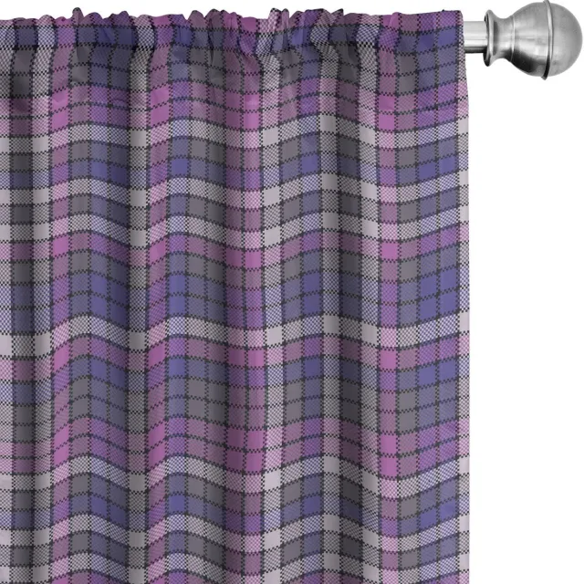 ABAKUHAUS 2x75x245 cm microvezel gordijnen – violet-blauw-fuchsie Violetblauw