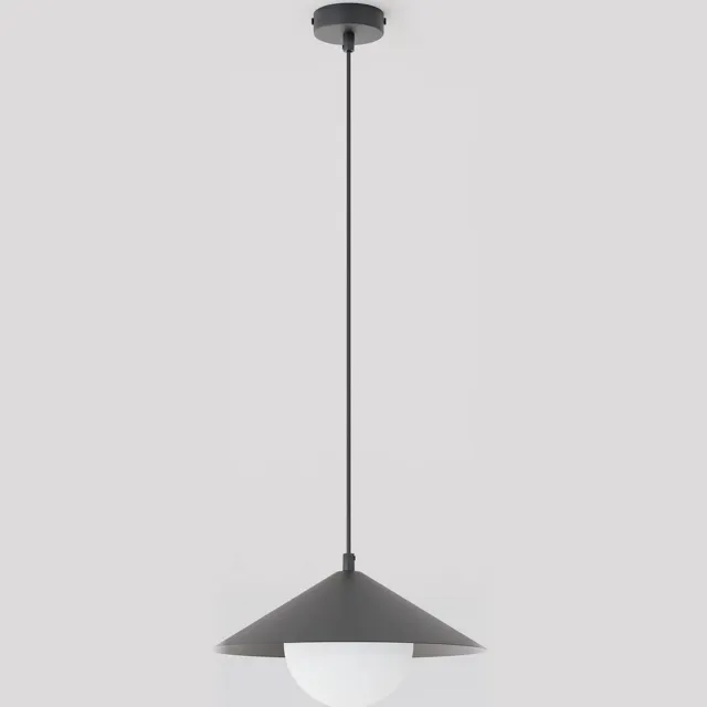 Emibig MONO 1S BL OPAL - Moderne hanglamp voor sfeervolle verlichting Zwartachtig