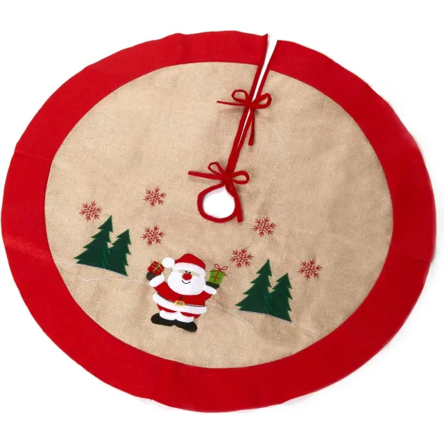 Heitmann Ronde kerstboomrok - Kerstboomkleed - Boomdeken - Kerstman - 90 x 90 cm Bruin