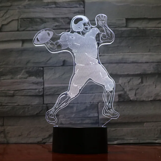 MC Living 3D Led Lamp Met Gravering - RGB 7 Kleuren - Rugby