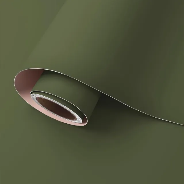 Provento Zelfklevend Olijfgroen Decoratiefolie 40 cm x 200 cm - Meubelfolie - Waterdicht - Keukenbehang - Groen Behang - Woonkamer Slaapkamer - Decoratiefolie